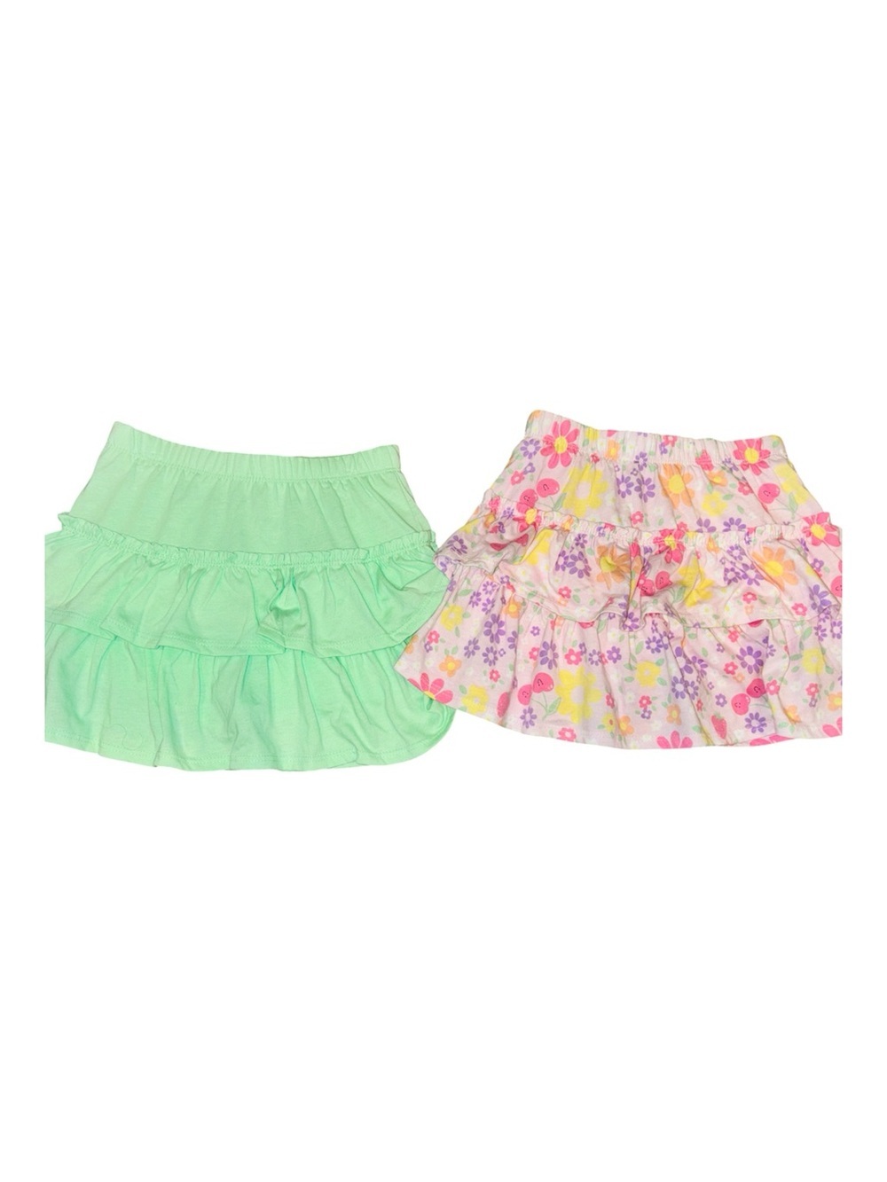 Green Ruffle Skort and Floral Ruffle Skort - Kids Bottoms Size 5 - Picture 2 of 2